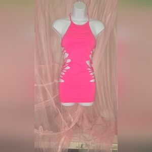Vibrant Pink Cutout Dress